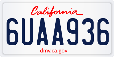 CA license plate 6UAA936