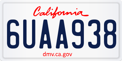 CA license plate 6UAA938
