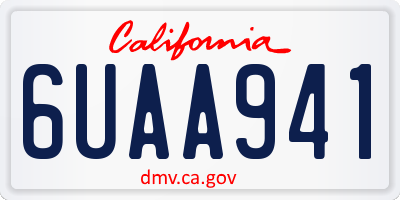 CA license plate 6UAA941