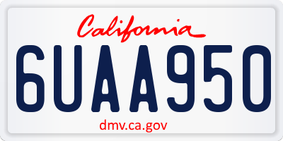 CA license plate 6UAA950