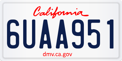 CA license plate 6UAA951