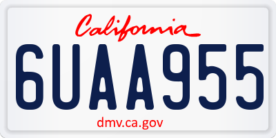 CA license plate 6UAA955