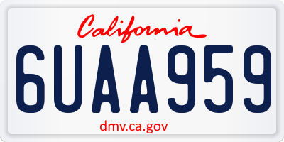 CA license plate 6UAA959