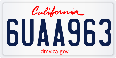 CA license plate 6UAA963