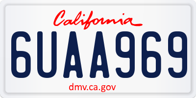 CA license plate 6UAA969