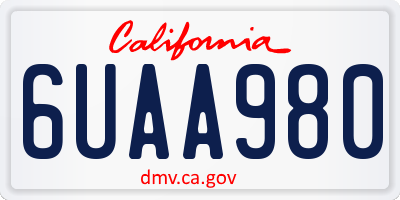 CA license plate 6UAA980