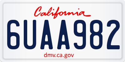 CA license plate 6UAA982