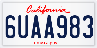 CA license plate 6UAA983