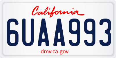 CA license plate 6UAA993