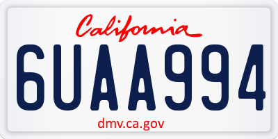 CA license plate 6UAA994