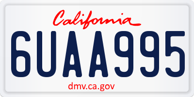 CA license plate 6UAA995