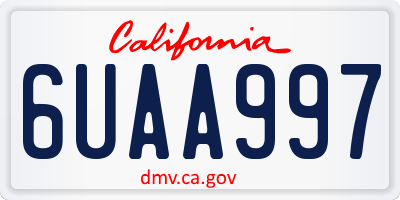 CA license plate 6UAA997