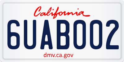 CA license plate 6UAB002