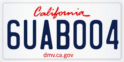 CA license plate 6UAB004