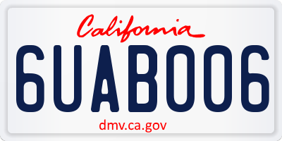 CA license plate 6UAB006