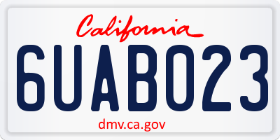 CA license plate 6UAB023