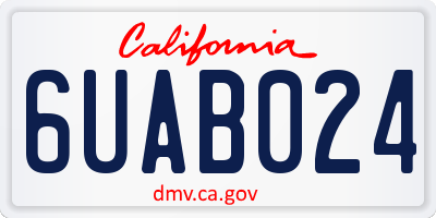 CA license plate 6UAB024