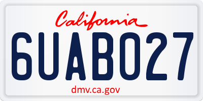 CA license plate 6UAB027
