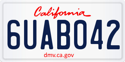 CA license plate 6UAB042