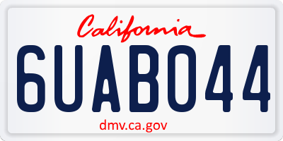 CA license plate 6UAB044