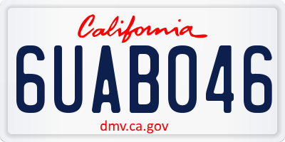 CA license plate 6UAB046