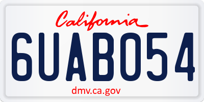 CA license plate 6UAB054
