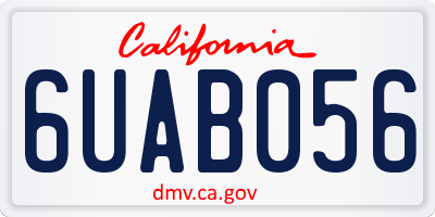 CA license plate 6UAB056