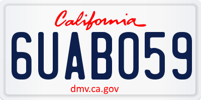 CA license plate 6UAB059