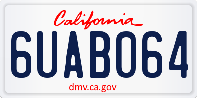 CA license plate 6UAB064