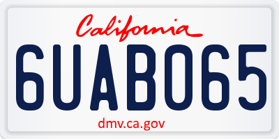 CA license plate 6UAB065