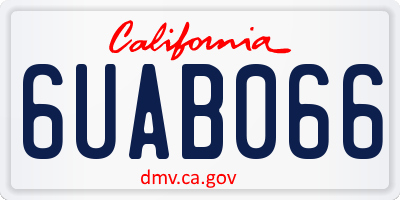 CA license plate 6UAB066