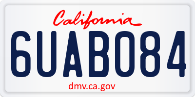 CA license plate 6UAB084