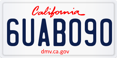 CA license plate 6UAB090