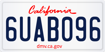 CA license plate 6UAB096