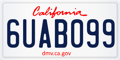 CA license plate 6UAB099