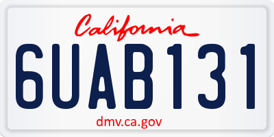 CA license plate 6UAB131
