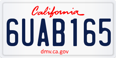 CA license plate 6UAB165