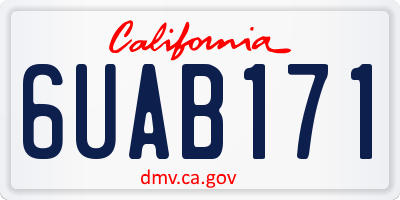 CA license plate 6UAB171