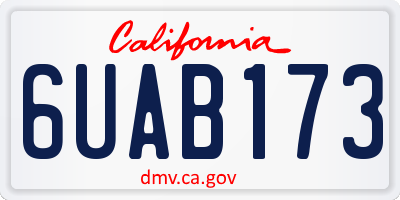 CA license plate 6UAB173