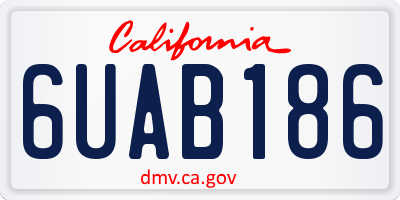 CA license plate 6UAB186