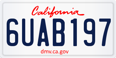 CA license plate 6UAB197