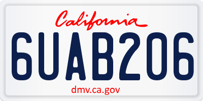 CA license plate 6UAB206
