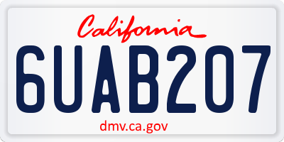 CA license plate 6UAB207