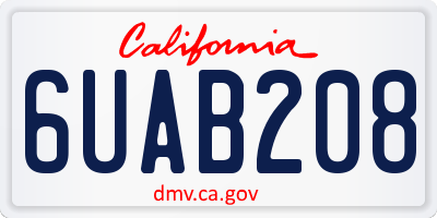 CA license plate 6UAB208