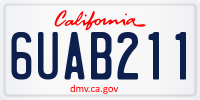 CA license plate 6UAB211