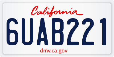 CA license plate 6UAB221