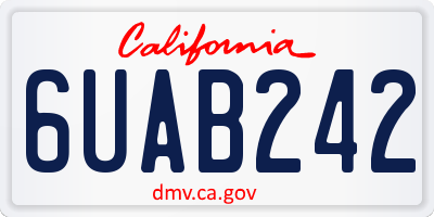 CA license plate 6UAB242
