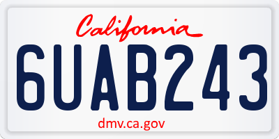 CA license plate 6UAB243