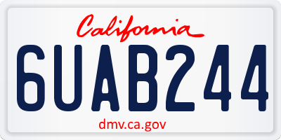 CA license plate 6UAB244