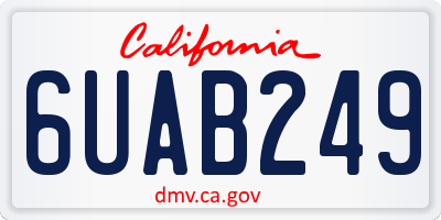 CA license plate 6UAB249